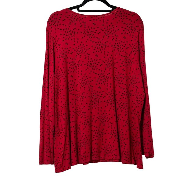 J. Jill Wearever Collection women's size XL red print long sleeve top - Picture 3 of 7